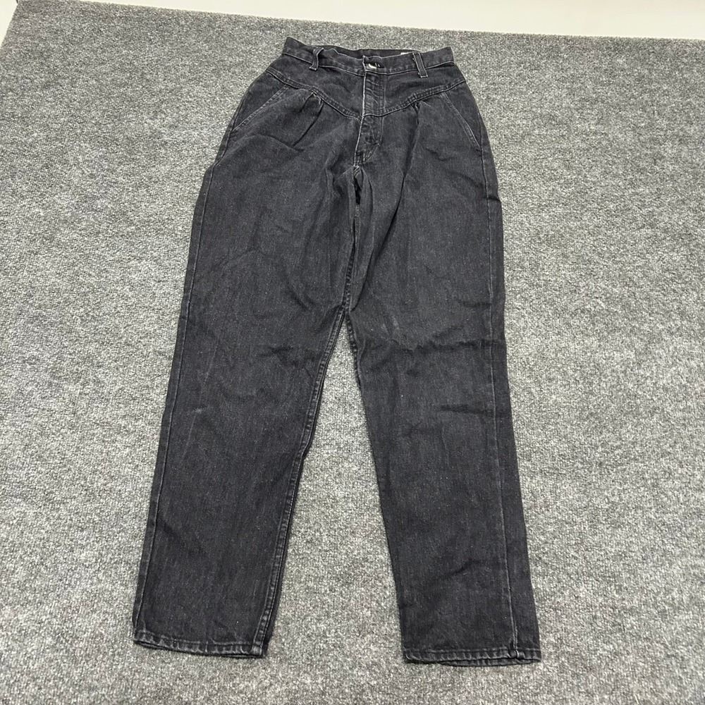 R. Ross Jeans Womens Size 11 Black Vintage High Waisted Pleated Tapered Western